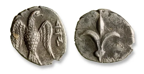 Die ersten jüdischen Münzen, die in Israel verwendet wurden, ca. 333 v. Chr.